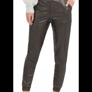 7 for all mankind faux leather joggers